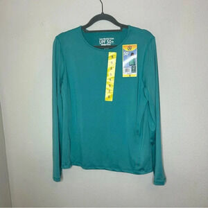 NWT Teal Green Rashguard Sun Protection Shirt Size Small